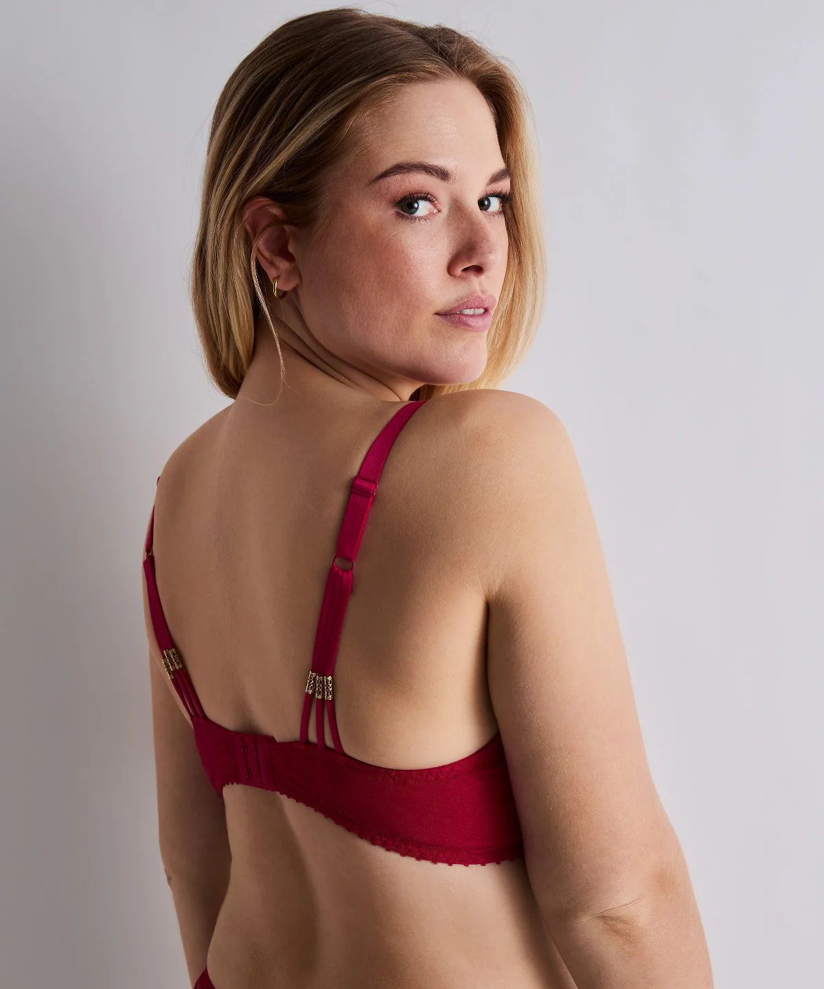 Vibes Soutien-gorge Triangle avec armatures Rouge Love et Uni Bordeaux - Image 6